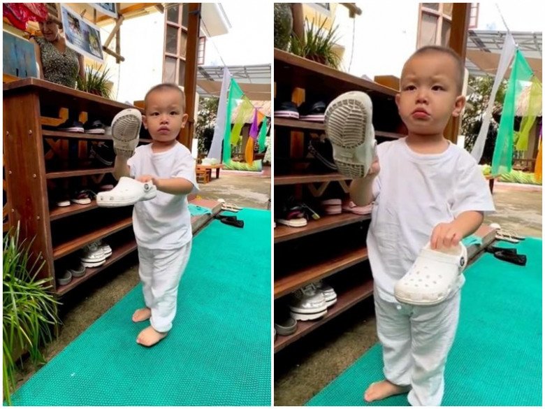  Leon mếu máo khi biết phải đi học một mình.