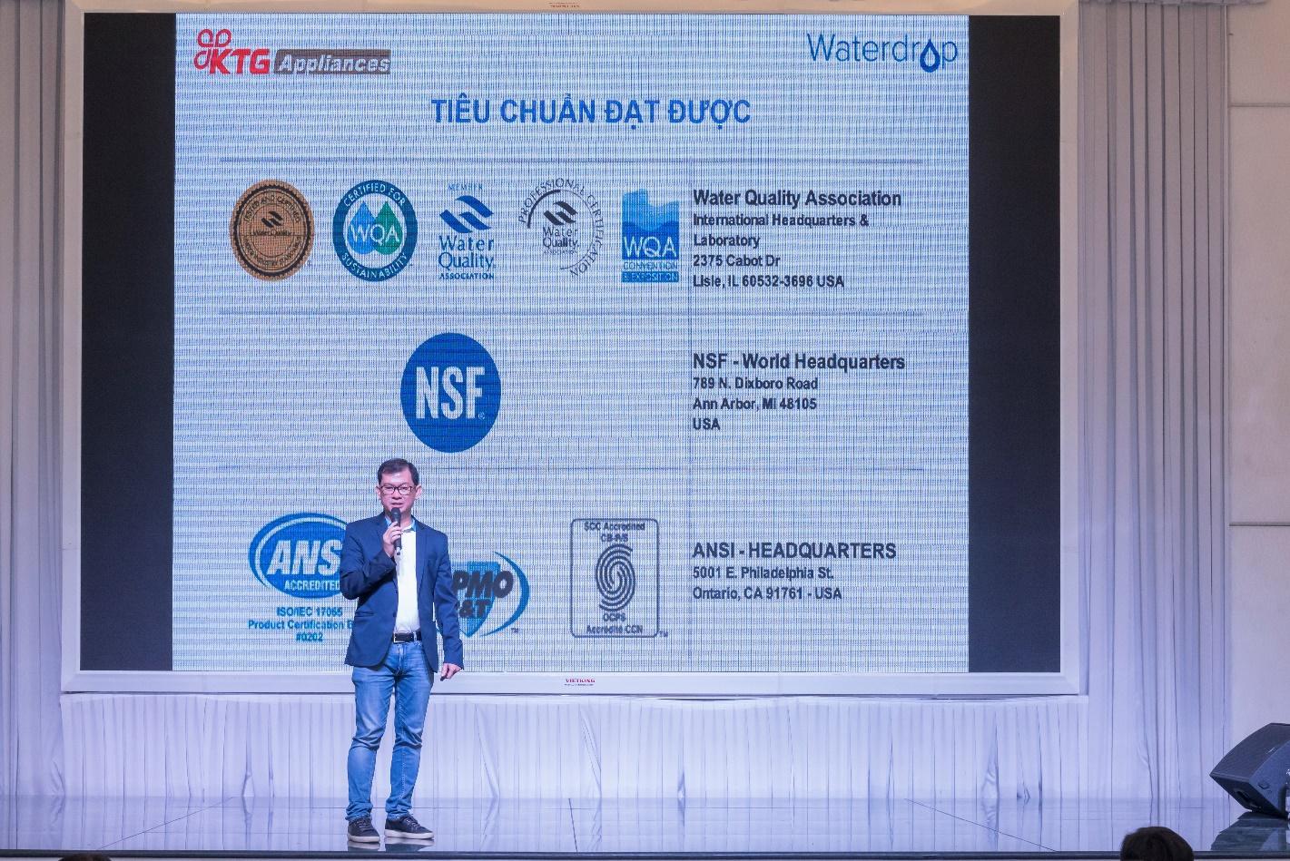 Ông Trương Phước Nghĩa - CEO KTG Appliances chia sẻ về tiêu chuẩn chất lượng của sản phẩm Waterdrop.