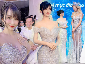 Lọt thỏm giữa hai hoa hậu, vợ trẻ của đại gia Minh Nhựa gỡ gạc bằng body uốn lượn, vòng eo tí hon