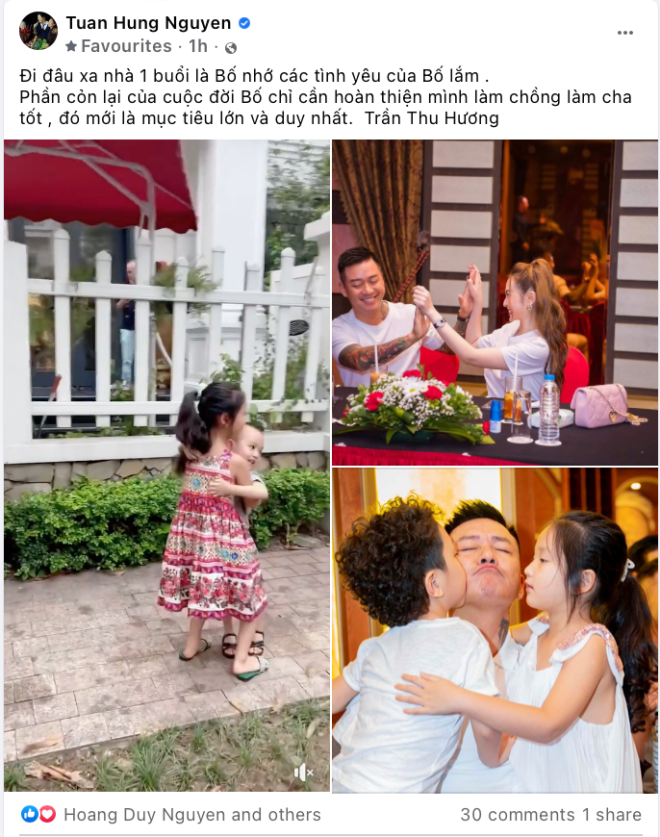 Chia sẻ mới nhất của ông bố 3 con khi nói về mục tiêu lớn và duy nhất của mình là hướng về tổ ấm.