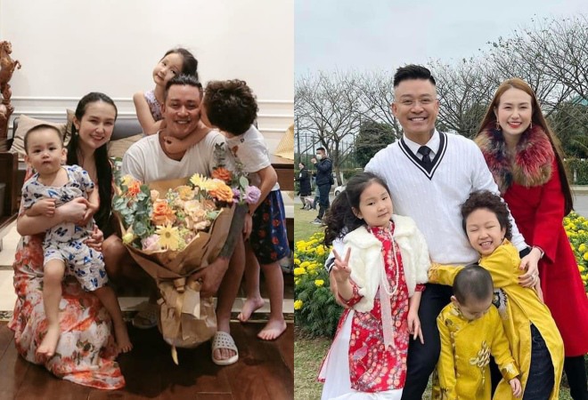 Tuấn Hưng luôn hướng về gia đình, không chỉ yêu thương vợ mà còn hết lòng chăm sóc, bảo vệ các con.