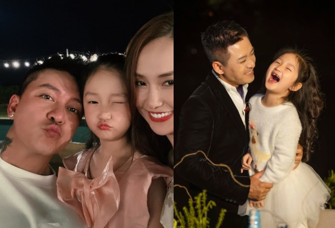 Bé Son thường chiếm spotlight của cả bố lẫn mẹ khi xuất hiện chung khung hình. 