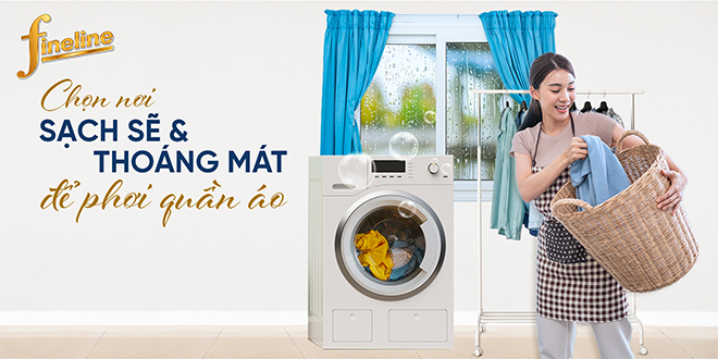 Lựa chọn không gian thoáng đãng và có nắng chiếu vào để phơi quần áo ngày mưa.