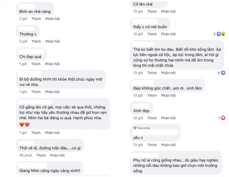 Lưu Hương Giang được nhiều người động viên, khen nhan sắc thăng hạng thấy rõ.