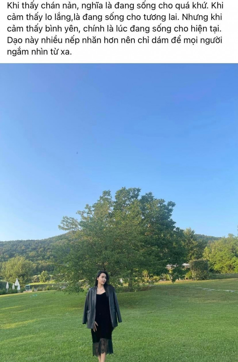 emSau khi chồng từ Tây Ban Nha trở về, Lưu Hương Giang có nhiều bài viết đầy tâm trạng./em