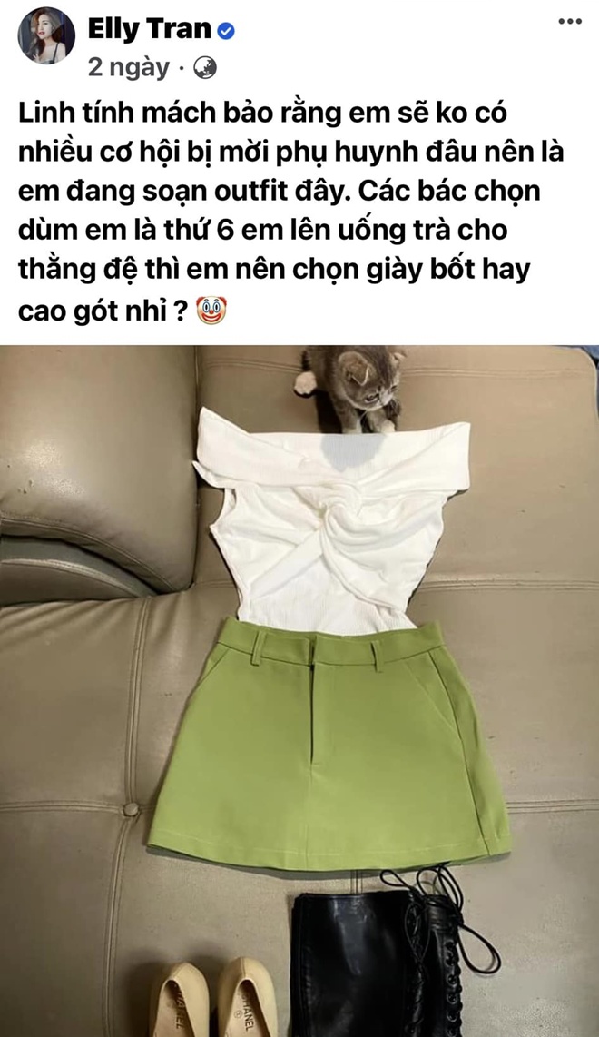 Người đẹp còn phân vân xem nên mặc thế nào khi xuất hiện tại trường của con.