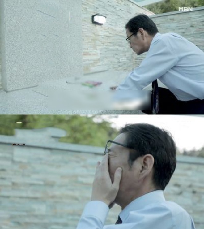 10 năm sau cái chết của 3 đứa con bị vợ giết hại, tài tử Hàn bật khóc khi viếng mộ - 4