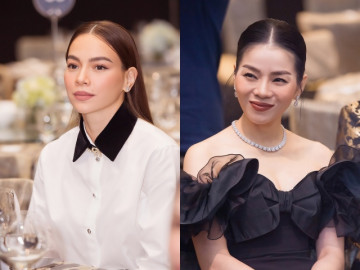 Hồ Ngọc Hà vui vẻ với Hương Giang, lạnh lùng khi Lệ Quyên được nhắc tới dù ngồi chung bàn