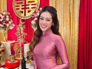 Thời trang - Khánh Vân đi ăn cưới mặc kín như bưng, ghi điểm với phong cách chuẩn Hoa hậu Hoàn vũ