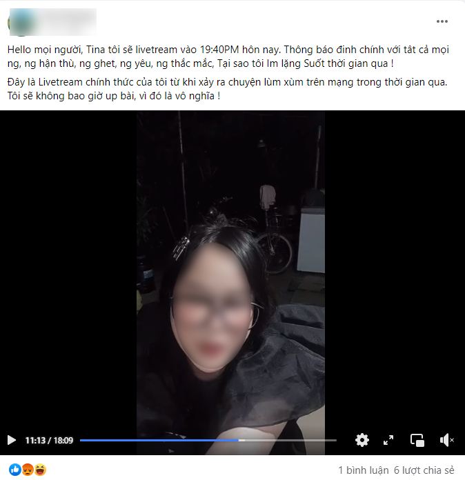 Tina Dương livestream khẳng định không lừa đảo chị Nhã Lê và gia đình 17 tỷ đồng