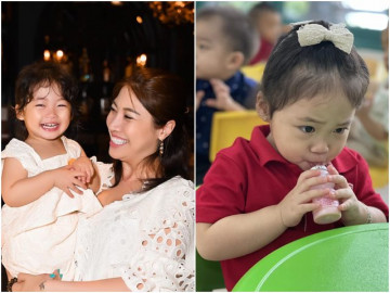 Con gái lai Hàn đi học, Pha Lê lên mạng hỏi cách buộc tóc đẹp cho bé bằng bạn bằng bè