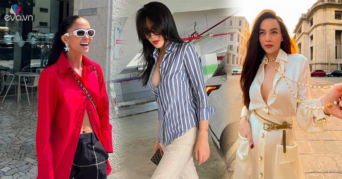 View - Bà hoàng mặc sơ mi cài cho vui đã có đối thủ, lấp ló vòng 1 nhưng sơ sẩy là lộ hàng