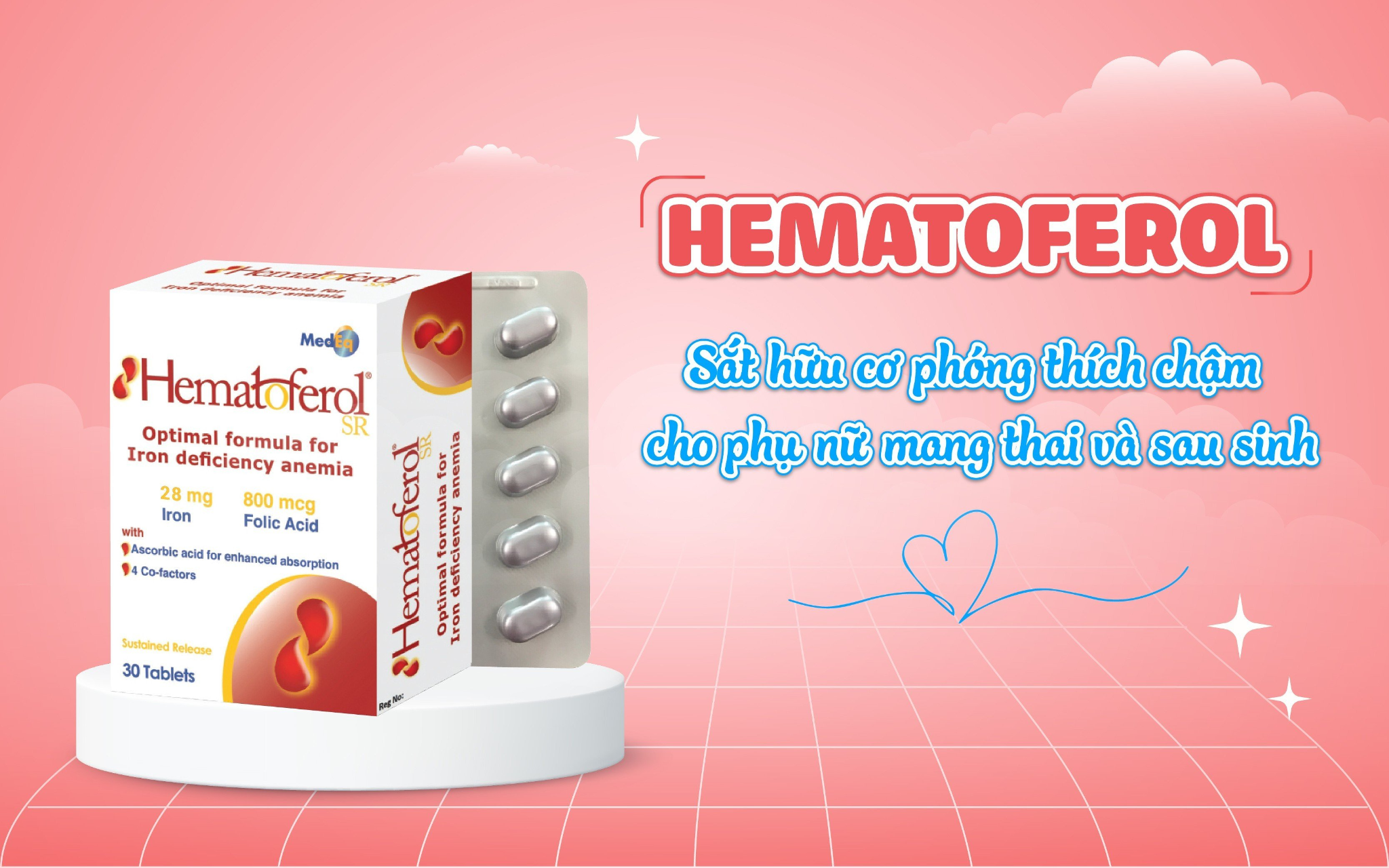 Hematoferol: Bổ sung sắt và acid folic cho thai kỳ khỏe mạnh