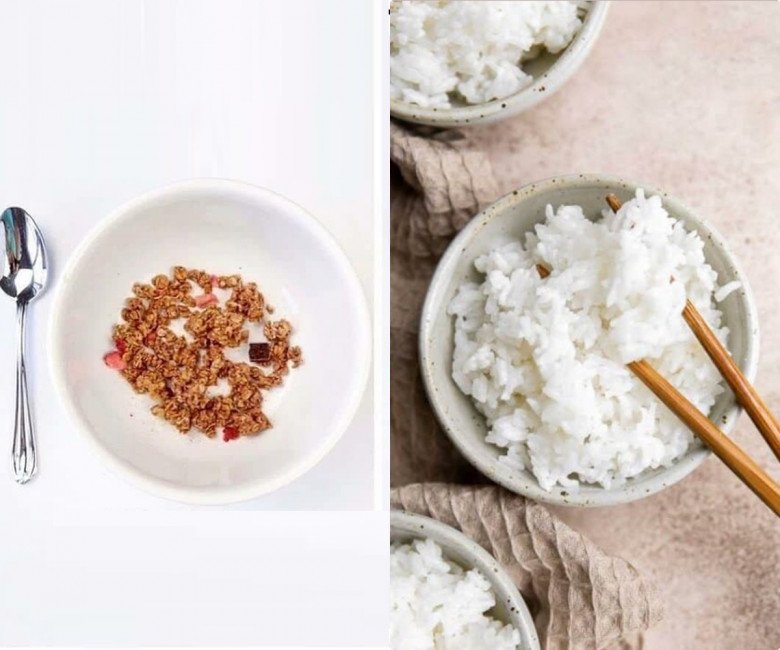 Trong khi đó 100g cơm trắng có lượng kcal tương đương với 28g tinh bột, 2.7g chất đam nhưng lại nhiều hơn và ít chất béo hơn. 