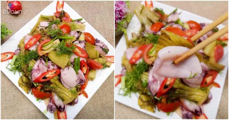 Mực xào dưa chua vị mới lạ giòn ngon