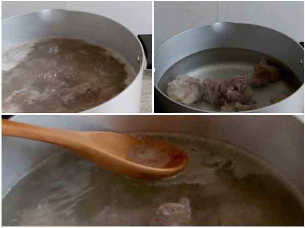 Ninh xương ống để lấy nước dùng nấu súp