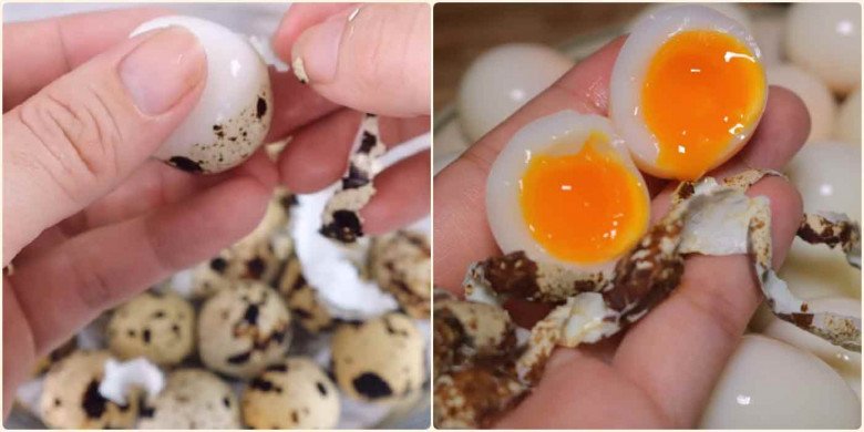 Trứng cút thông thường luộc xong xuôi dễ dàng bóc tách vỏ