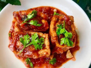 Bếp Eva - 3 cách làm đậu nhồi thịt rán sốt cà chua đơn giản mà siêu ngon