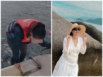 Sao Việt 24h: Minh Hằng vác bụng bầu hết leo núi lại lặn biển khiến dân tình nể phục nhưng ông xã lại cọc