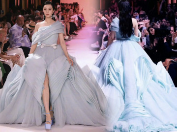 Hết thời trong nước nhưng tại Paris, Phạm Băng Băng làm vedette dù không đủ chuẩn, phải đi cà kheo catwalk