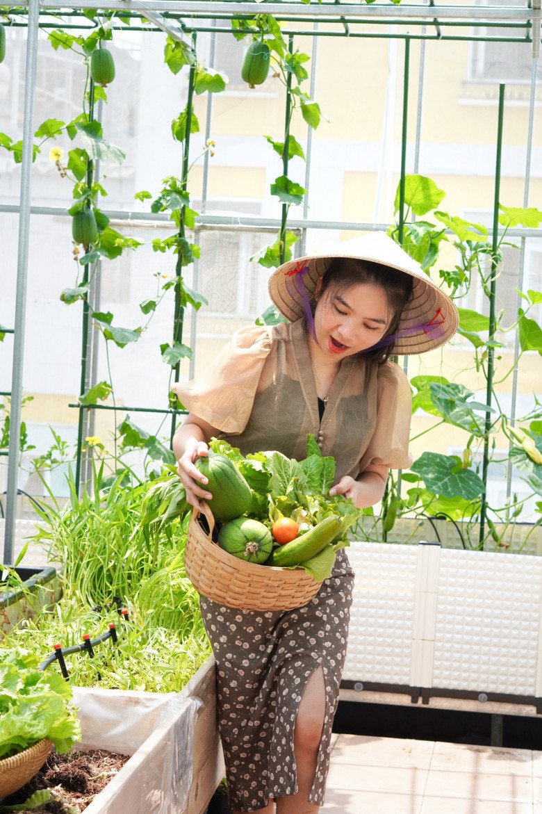 Đôi vợ chồng 8X dỡ mái nhà, chi 80 triệu trồng rau trên nóc cho thỏa đam mê, rau nào cũng xanh mướt mắt - 3