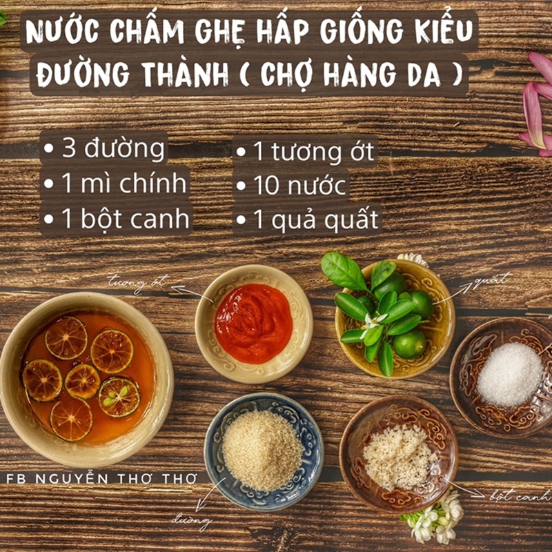 Tỉ lệ: 3 đường, 1 mì chính, 1 bột canh, 1 tương ớt, 10 nước, 1 quả quất.
