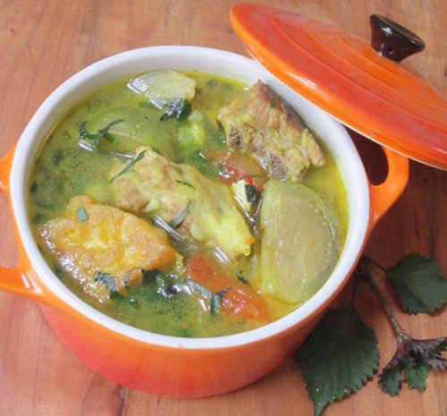 Canh cà bát nấu sườn non ngon miệng - 12