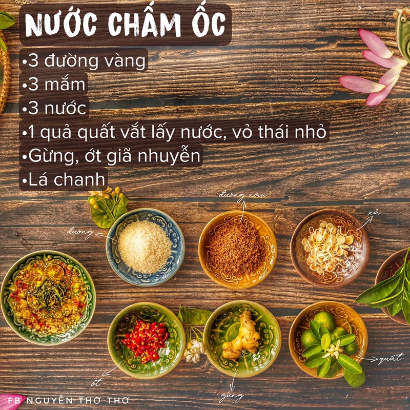 Pha theo tỉ lệ: 3 đường vàng, 3 mắm, 3 nước, 1 quả quất vắt lấy nước, vỏ thái nhỏ, gừng ớt giã nhuyễn, lá chanh thái chỉ. Khi pha tuân theo nguyên tắc và thứ tự như đã hướng dẫn ở trên.
