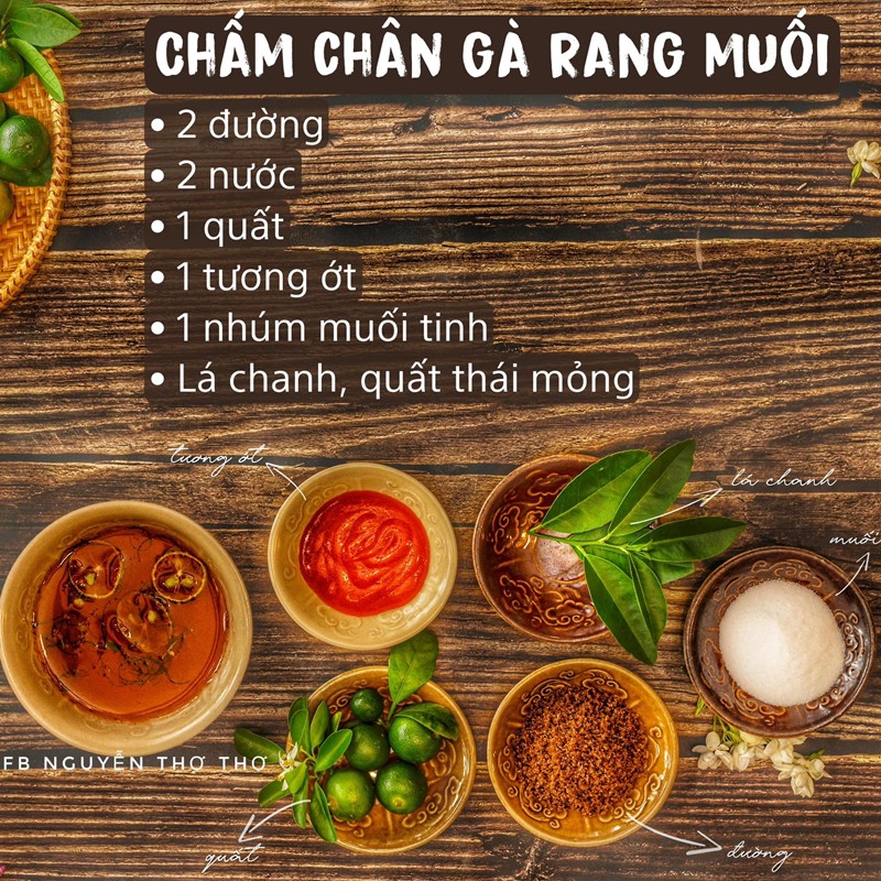 Tỉ lệ pha: 2 đường, 2 nước, 1 quất, 1 tương ớt, 1 nhúm muối tính, lá chanh và quất thái mỏng.
