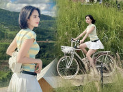 Thời trang - Ngọc Trinh diện váy "chẳng tày gang" chạy xe đạp, nhờ món bí mật mà không gặp họa