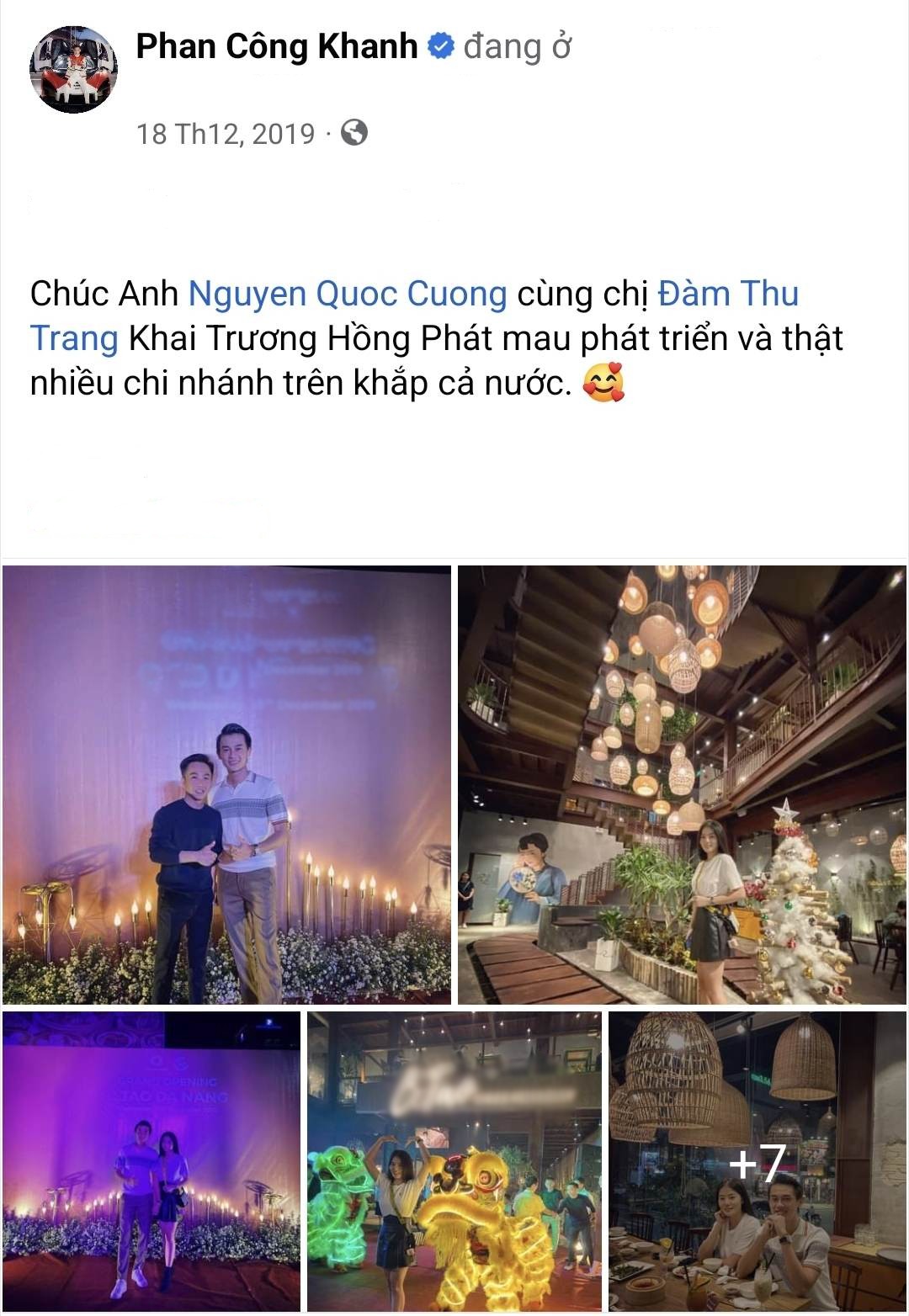 Hình ảnh chụp chung của cả hai hiện tại chỉ hiện thị trên trang Facebook cá nhân của Phan Công Khanh.