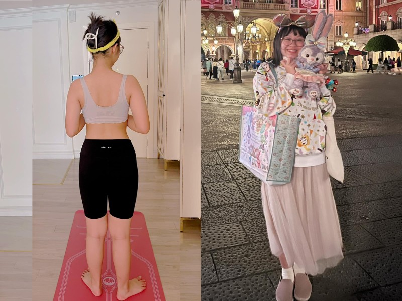Đăng kèm là ảnh chụp vóc dáng ái nữ Sumo diện đồ tập thể thao ôm sát, khoe thân hình thon gọn "đáy thắt lưng ong". So với hình ảnh trước đó, Sumo trông thanh mảnh, nữ tính hơn. 
