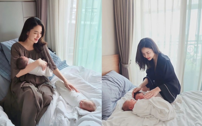 Gong Hyun Joo sinh hai con một trai, một gái hồi tháng 6. Nữ diễn viên háo hức chúc mừng các nhóc tỳ đã tròn một tháng tuổi.
