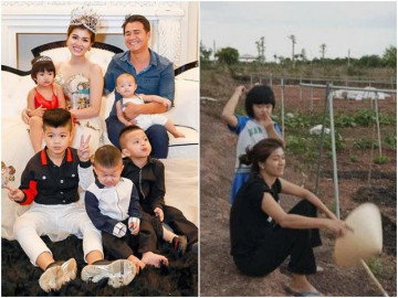 Bán biệt thự 100 tỷ trên phố về quê sống, cảnh bỉm sữa của Hoa hậu đông con nhất Việt Nam không như mơ