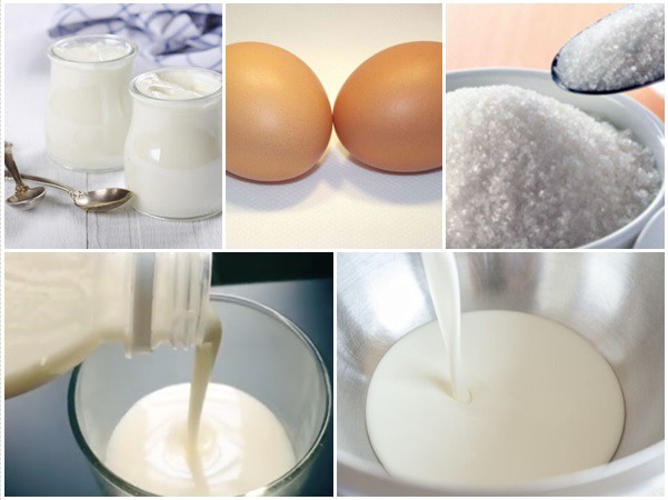Nguyên liệu cơ bạn dạng thực hiện kem hộp sữa chua đơn giản