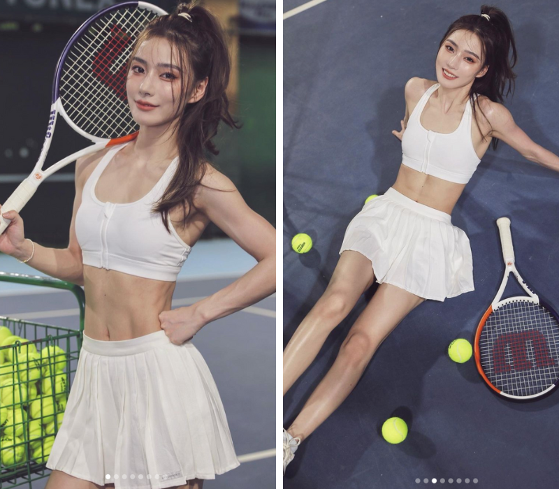 Ngoài ra, tennis cũng là nơi giúp cô nàng rèn được đường cong quyến rũ hút mọi ánh nhìn.
