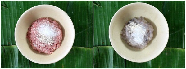 Ướp tôm và thịt cho ngấm gia vị