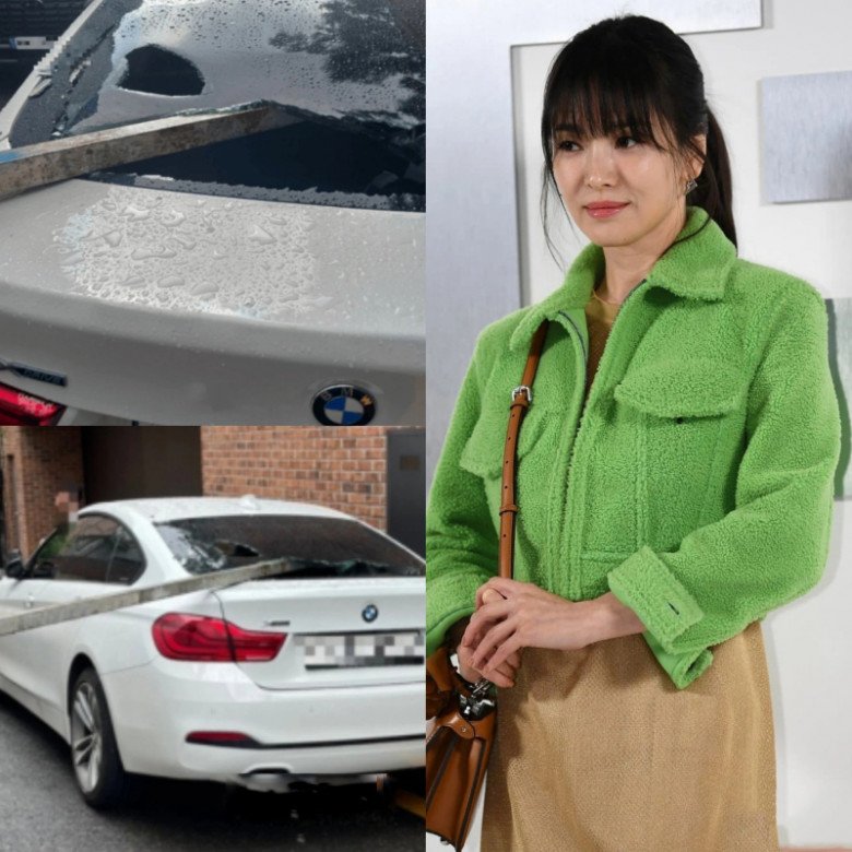 Song Hye Kyo mới gây ồn ào khi thanh thép từ nhà đang sửa của cô rơi xuống xe nhà hàng xóm.