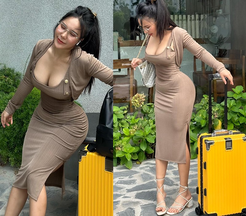 Ngắm Minh Thư diện đồ tập đã gợi cảm "cháy máy", ngắm cô diện váy đầm bodycon lại chỉ muốn ngắm mãi không rời.
