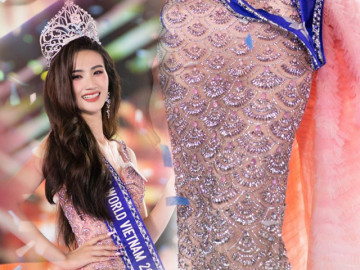 Cận cảnh chiếc váy đăng quang, giúp Tân Hoa hậu Huỳnh Trần Ý Nhi hoá thành nàng tiên cá