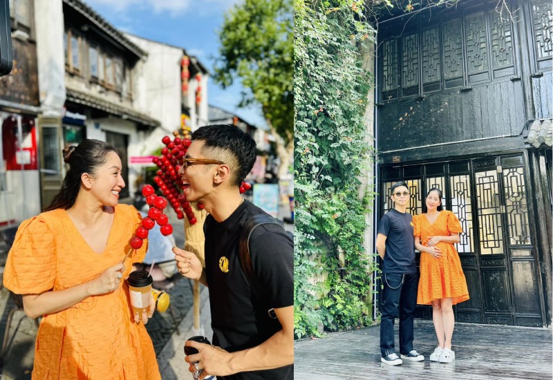 Mới đây, trên trang cá nhân, Phan Hiển - Khánh Thi gây chú ý khi xả loạt ảnh du lịch tại Trung Quốc. Nhìn trong ảnh, 2 vợ chồng kiện tướng dancesport vui vẻ chụp ảnh check-in khắp phố phường.