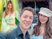 Thời trang - Vợ hotgirl của Đăng Khôi đi chùa mặc váy 2 dây, khéo léo che thềm ngực tinh tế
