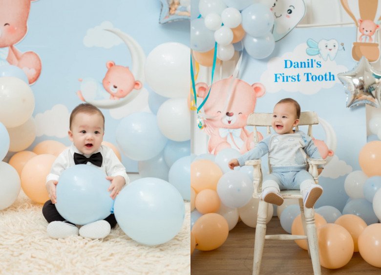 View - Con trai lai Tây của Bùi Tiến Dũng tổ chức sinh nhật theo tháng, chiếc răng đầu tiên mọc được làm lễ rình rang
