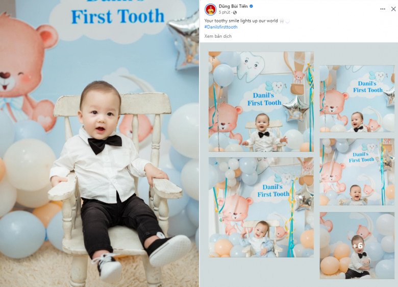 View - Con trai lai Tây của Bùi Tiến Dũng tổ chức sinh nhật theo tháng, chiếc răng đầu tiên mọc được làm lễ rình rang