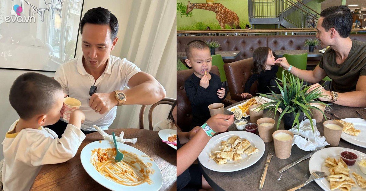 Gallery - Cặp song sinh nhà Hồ Ngọc Hà như dân bản xứ ở châu Âu nhờ dòng máu lai, đánh sạch bữa ăn toàn đồ Tây