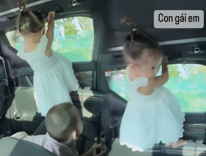 View - Con gái Lisa chuẩn thùy mị chơi cầu trượt cắm đầu xuống đất, Kim Lý trở tay chẳng kịp