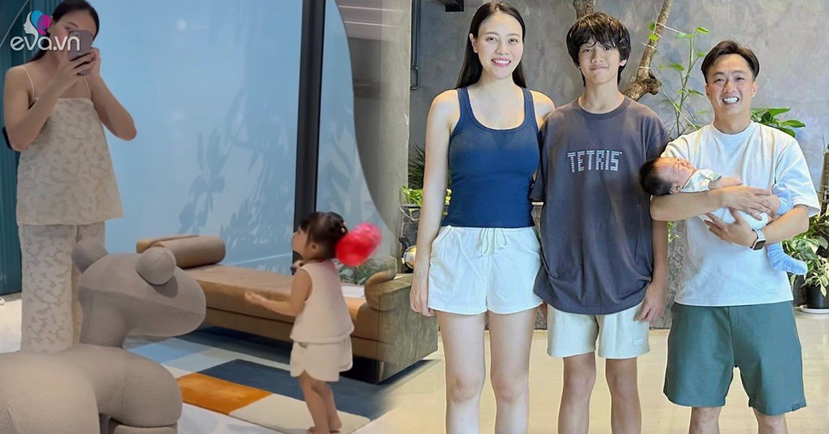 View - Cất đồ hiệu trăm triệu, Đàm Thu Trang làm mẹ bỉm giản dị hết nấc, chồng lẫn con gái khen câu phổng mũi