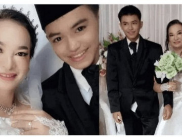 Cô dâu 41 tuổi cưới chú rể 16 tuổi khiến dân mạng dậy sóng