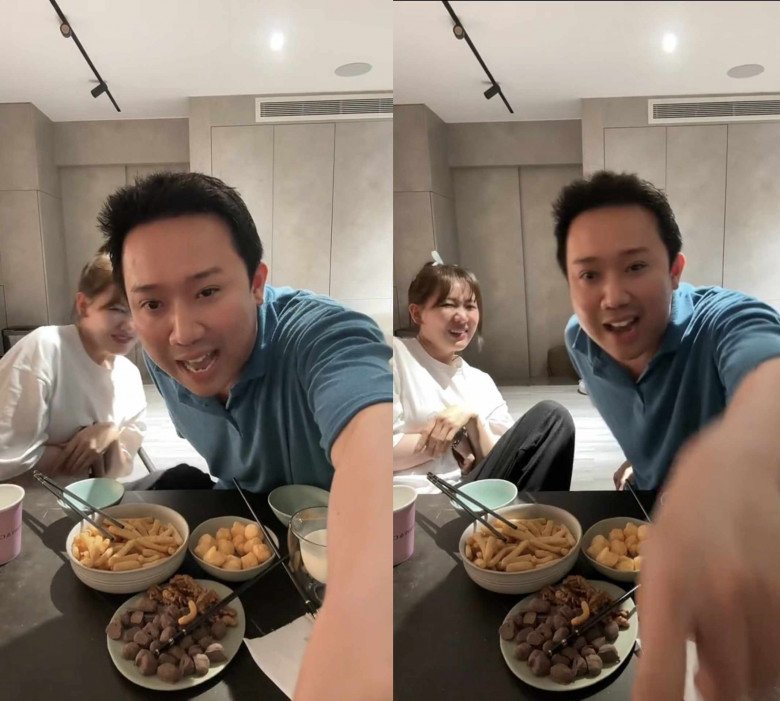 View - Trấn Thành tăng cân đến mức mặt biến dạng khi ngồi ăn cùng Hari Won, khác hẳn diện mạo trên sóng truyền hình