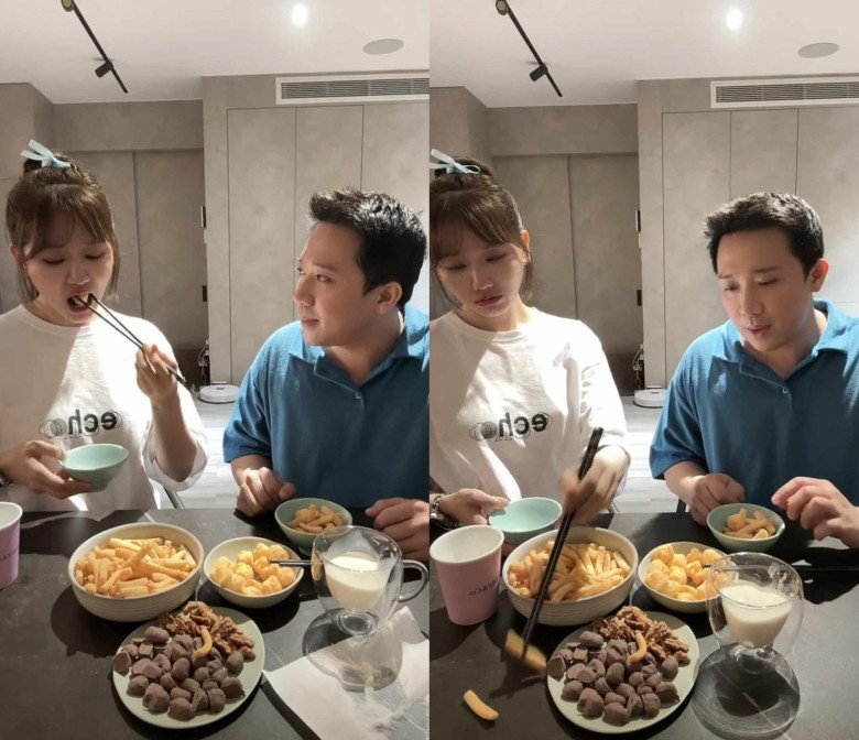 View - Trấn Thành tăng cân đến mức mặt biến dạng khi ngồi ăn cùng Hari Won, khác hẳn diện mạo trên sóng truyền hình